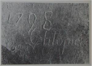 Graffito-firma di un visitatore (1798 Chlopicki), nel bagno della villa di Diomede