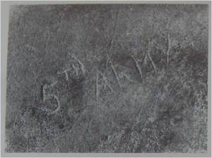 Graffito-firma, la Va armata dell'esercito americano (Seconda Guerra Mondiale), nel bagno della villa di Diomede