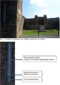 Esempio di targhetta identificativa (tipologia A) dal Tempio di Vespasiano